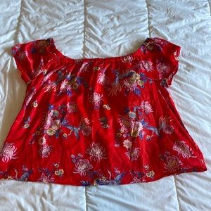 Beautiful off the shoulder silk like blouse
